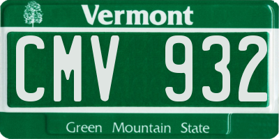 VT license plate CMV932