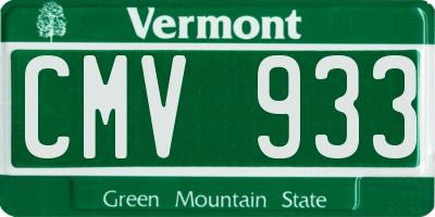 VT license plate CMV933
