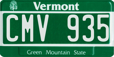 VT license plate CMV935