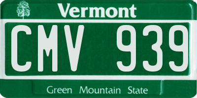 VT license plate CMV939