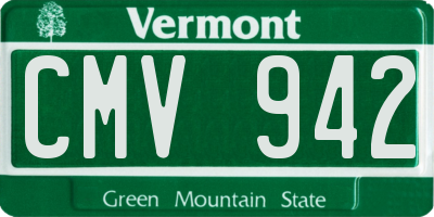 VT license plate CMV942