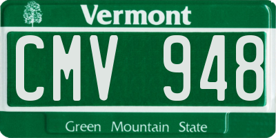 VT license plate CMV948
