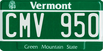 VT license plate CMV950