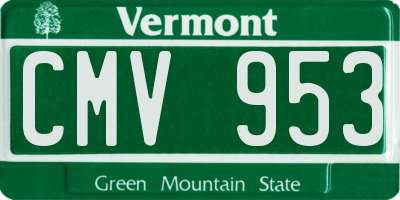 VT license plate CMV953