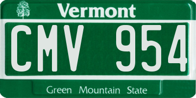 VT license plate CMV954