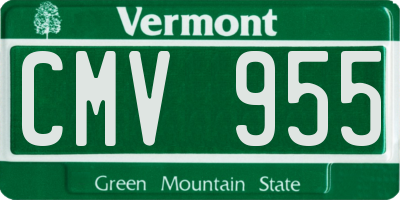 VT license plate CMV955