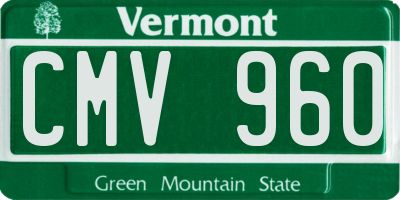 VT license plate CMV960