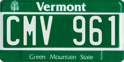 VT license plate CMV961