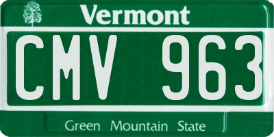 VT license plate CMV963