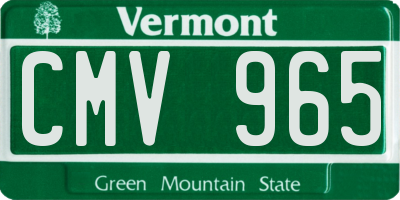 VT license plate CMV965
