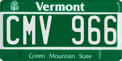VT license plate CMV966