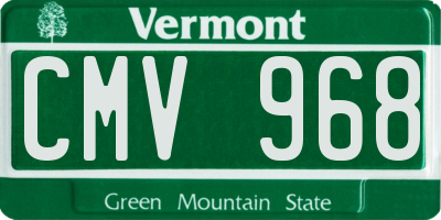 VT license plate CMV968