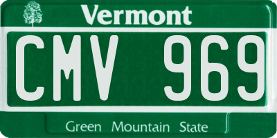 VT license plate CMV969