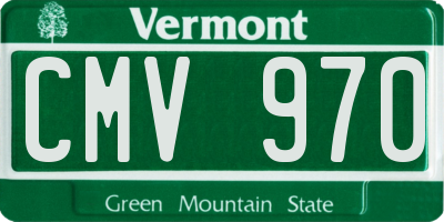VT license plate CMV970
