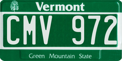 VT license plate CMV972