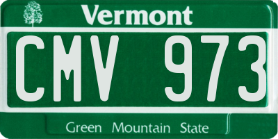 VT license plate CMV973