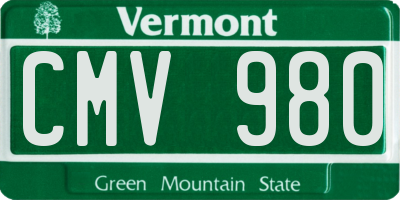 VT license plate CMV980