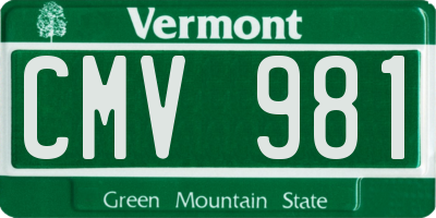 VT license plate CMV981
