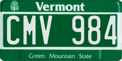 VT license plate CMV984