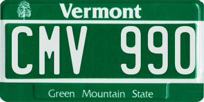 VT license plate CMV990