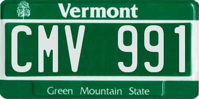 VT license plate CMV991