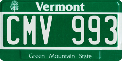 VT license plate CMV993