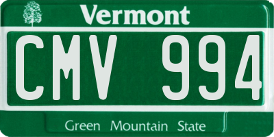 VT license plate CMV994