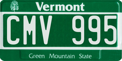 VT license plate CMV995