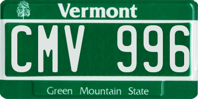VT license plate CMV996