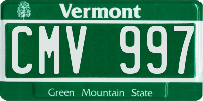 VT license plate CMV997