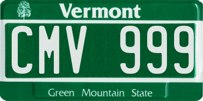 VT license plate CMV999
