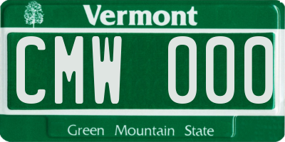 VT license plate CMW000