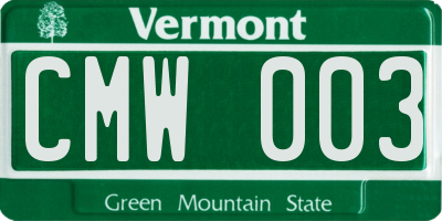 VT license plate CMW003