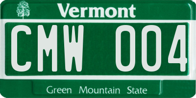 VT license plate CMW004