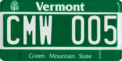 VT license plate CMW005