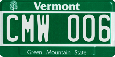 VT license plate CMW006