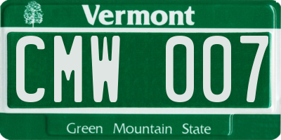 VT license plate CMW007