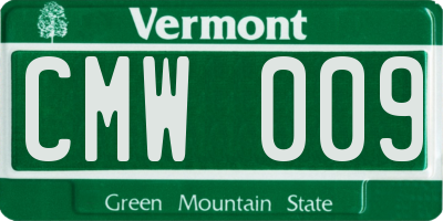 VT license plate CMW009