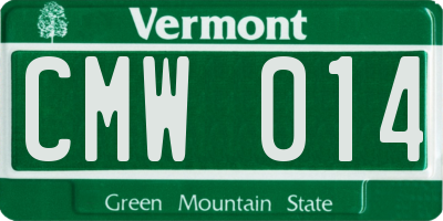 VT license plate CMW014