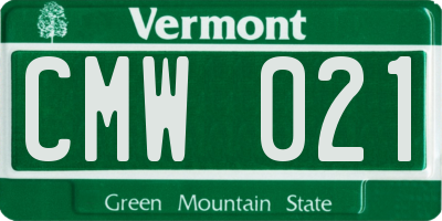 VT license plate CMW021