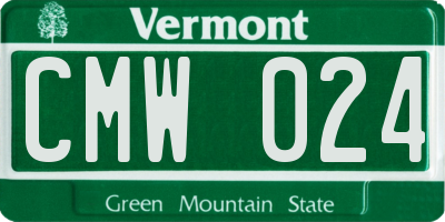VT license plate CMW024