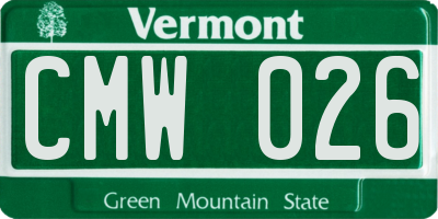 VT license plate CMW026