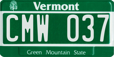 VT license plate CMW037