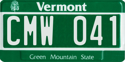 VT license plate CMW041