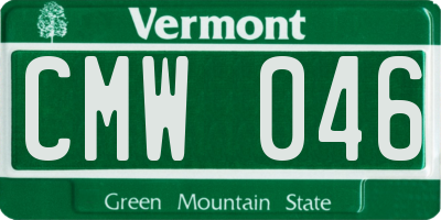 VT license plate CMW046