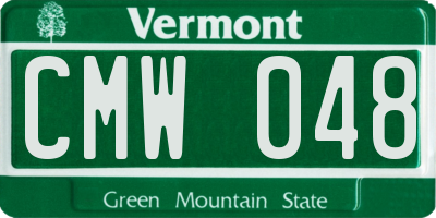 VT license plate CMW048