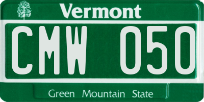 VT license plate CMW050