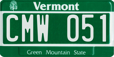 VT license plate CMW051