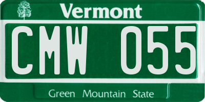 VT license plate CMW055