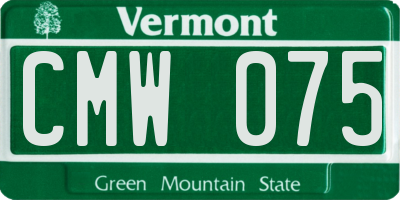 VT license plate CMW075